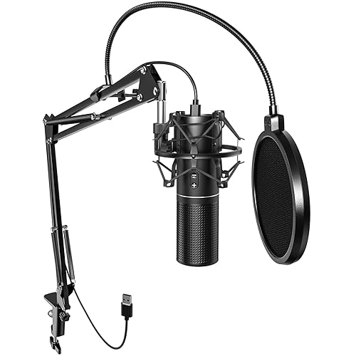 TONOR Microphone de Jeu USB pour PC, Podcast à condensateur,