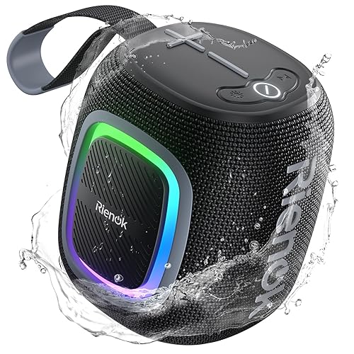 RIENOK Enceinte Bluetooth Portable, Haut Parleur Puissant Lumineuse avec Bluetooth