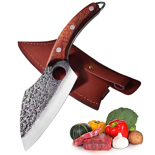 Promithi Couteau de cuisine professionnel, couperet japonais, couteau à hacher,