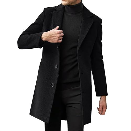 Générique Pardessus en Laine pour Homme Manteau Long, Manteau Homme