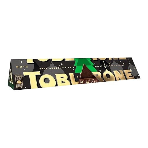 TOBLERONE - Barre Toblerone au Chocolat Noir avec Nougat au