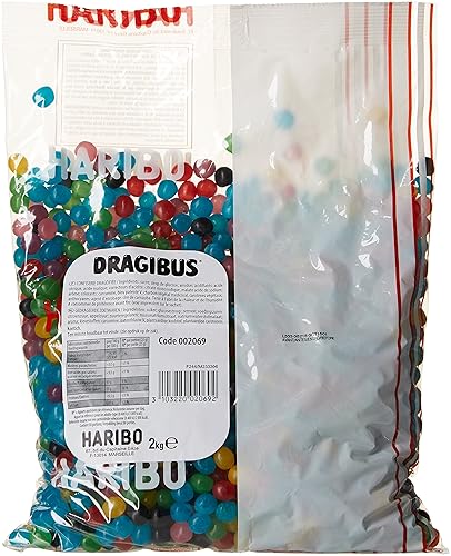 Haribo Bonbon Gélifié Dragibus 2 kg - Lot de 2