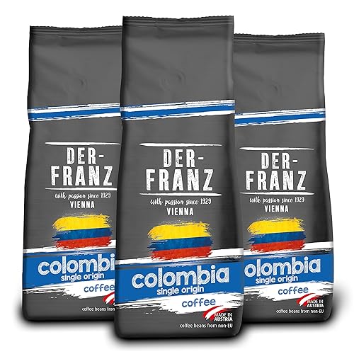 Der-Franz Café d'origine de Colombie, en grains, 3 x 500