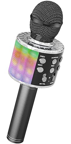 Microphone Sans Fil Karaoké, Ankuka Micro Karaoke Enfant avec Lumières