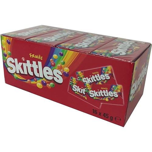 Skittles Fruits, Bonbons Fruités à Mâcher, 16 Paquets de 45