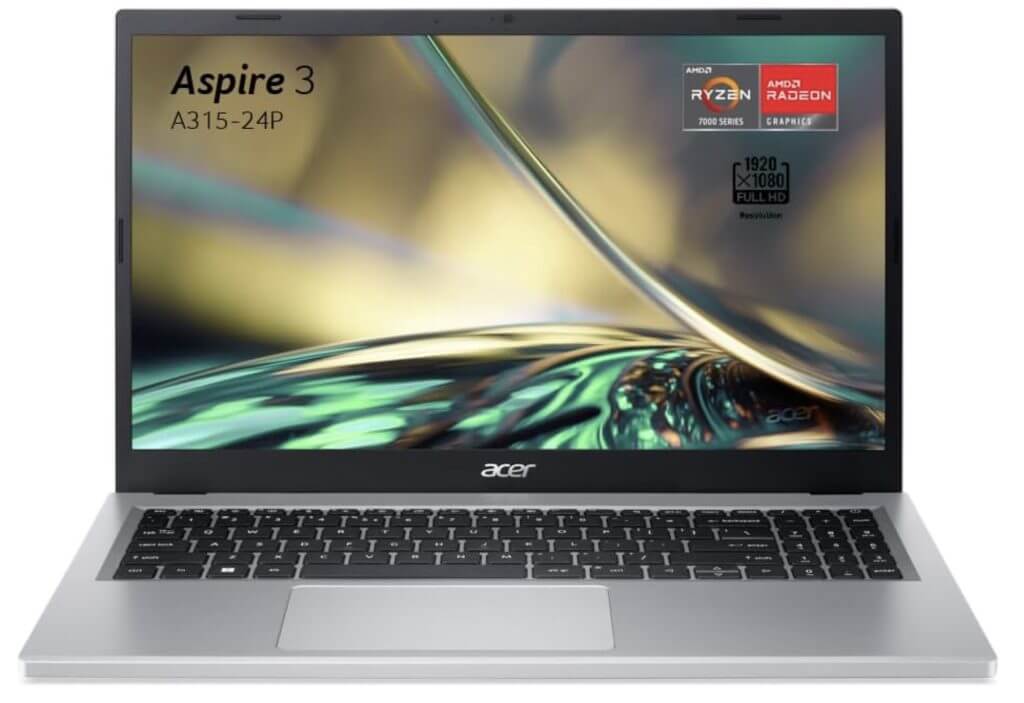 Acer Aspire 3 A315-24P-R7AS Ordinateur Portable 15,6" FHD LCD - AMD Ryzen™ 5 7520U - 8 Go RAM LPDDR5X- 512Go PCIe NVMe SSD