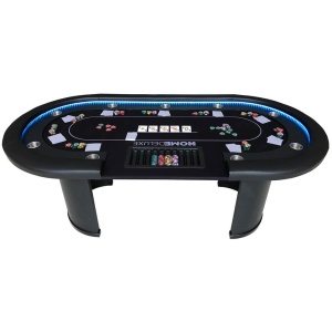 Table de Poker AutoCadeau Full House avec éclairage LED et porte-boissons