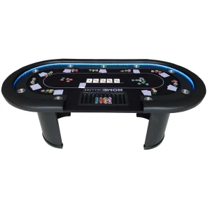 Table de Poker AutoCadeau Full House avec éclairage LED et porte-boissons