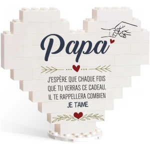 Plaque Cœur Personnalisée AutoCadeau pour Papa