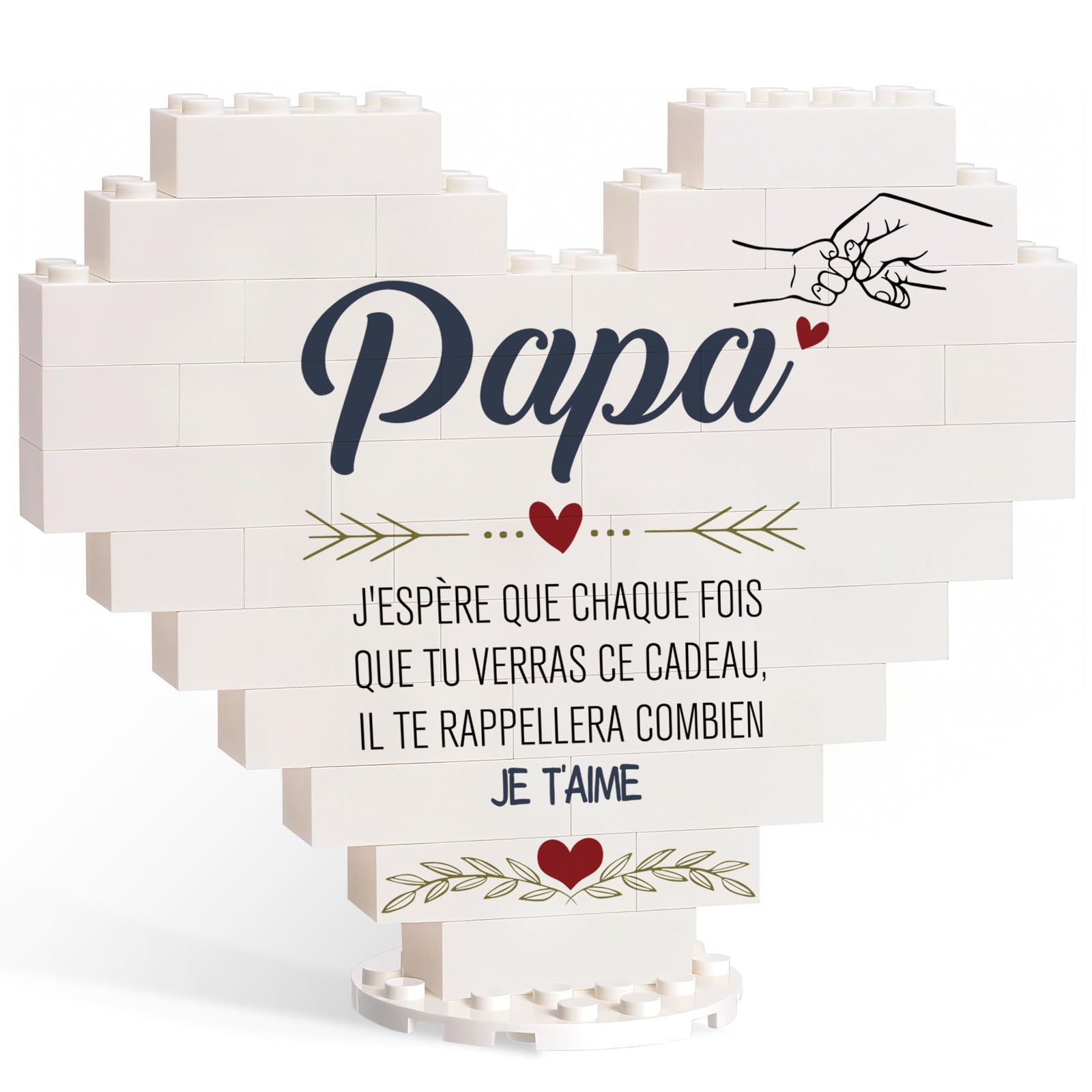 Plaque Cœur Personnalisée AutoCadeau pour Papa