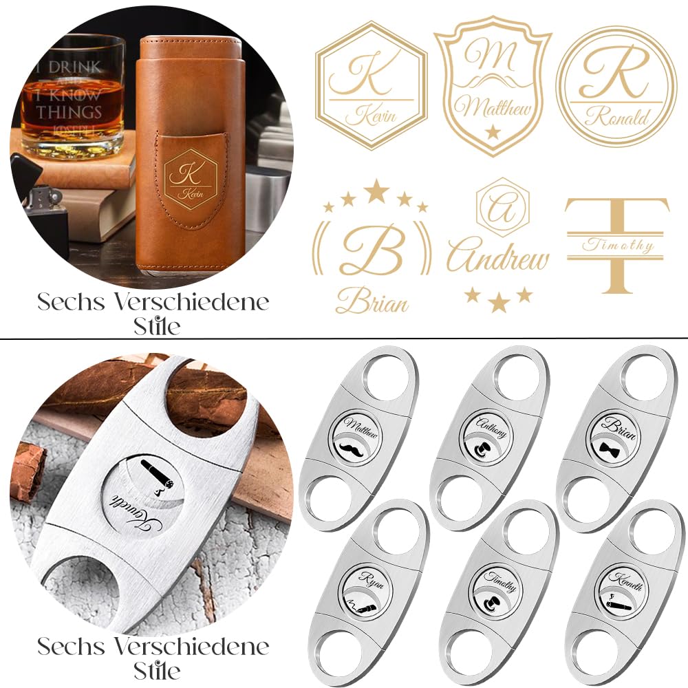 Étui à cigares personnalisé AutoCadeau avec coupe-cigares en cuir brun – Image 3