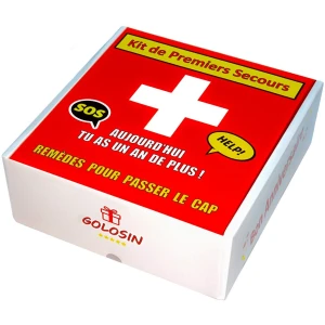 Boîte à pharmacie humoristique AutoCadeau avec 10 imitations de médicaments et bonbons