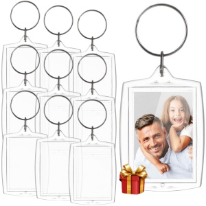 Porte Clé Photo Transparent AutoCadeau Lot de 10