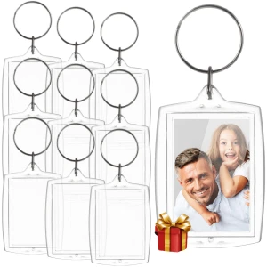 Porte Clé Photo Transparent AutoCadeau Lot de 10