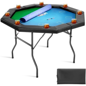 Table de Poker Pliable AutoCadeau 132,5 cm Octogonale 8 Joueurs