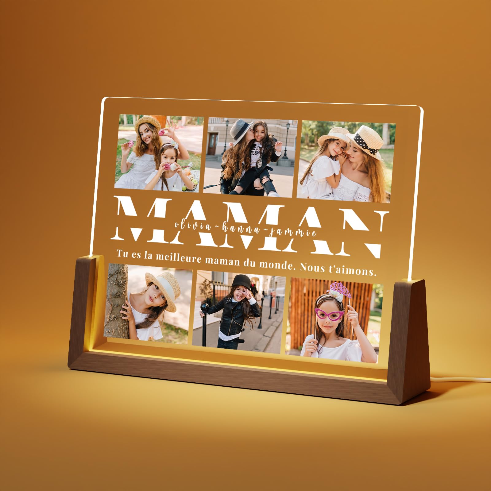 Cadre Photo Lampe Personnalisée AutoCadeau pour Maman