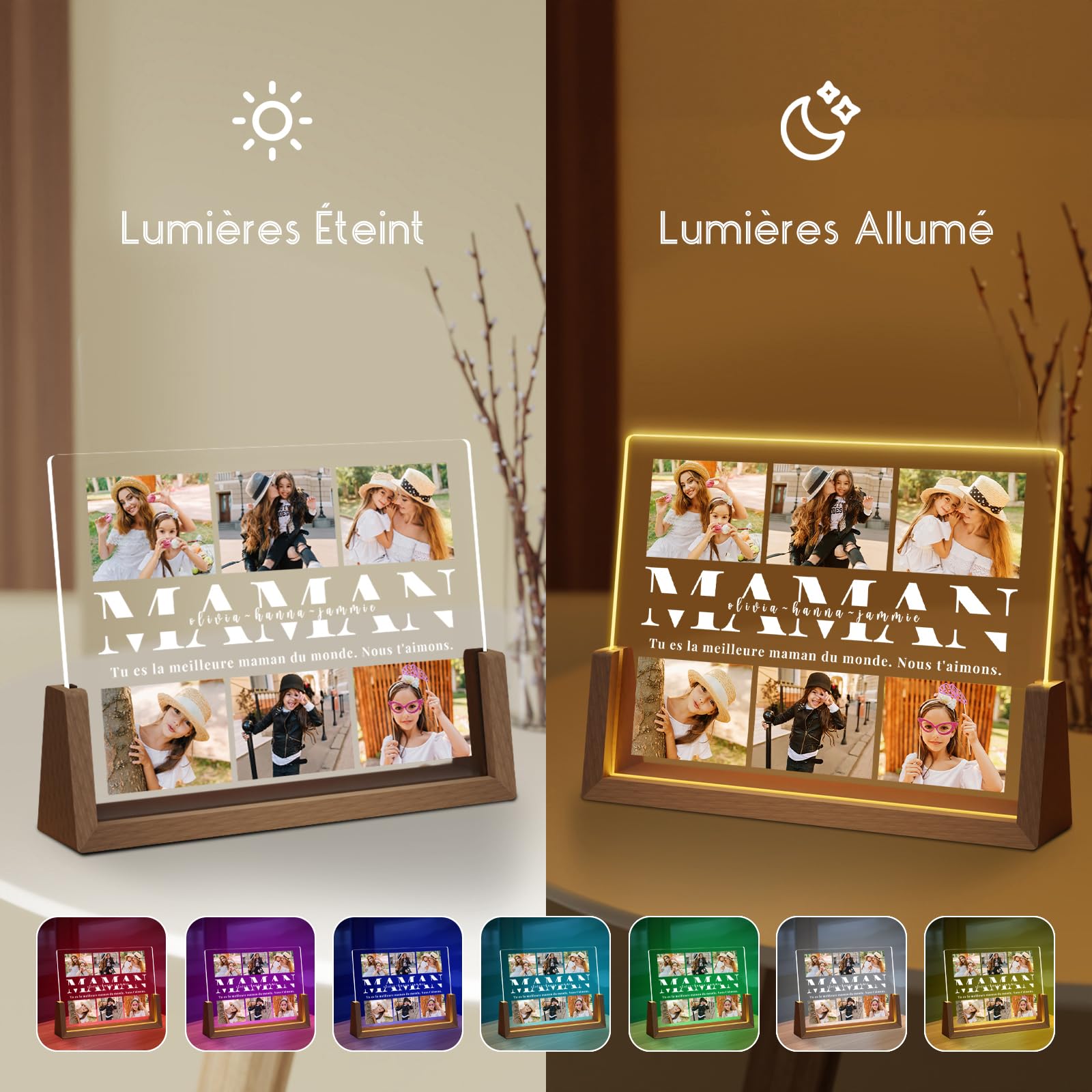 Cadre Photo Lampe Personnalisée AutoCadeau pour Maman – Image 2