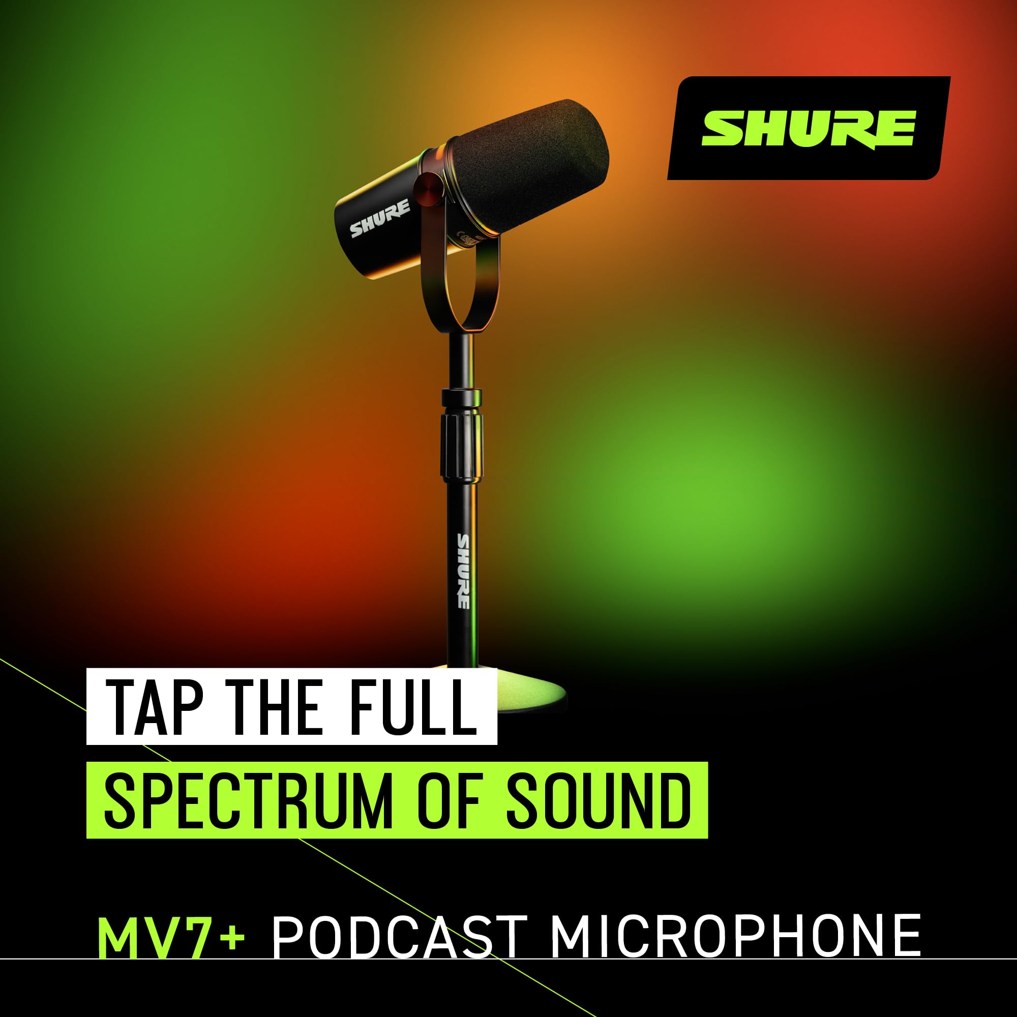 Microphone Shure MV7+ AutoCadeau Podcast USB-C XLR Noir – Image 3