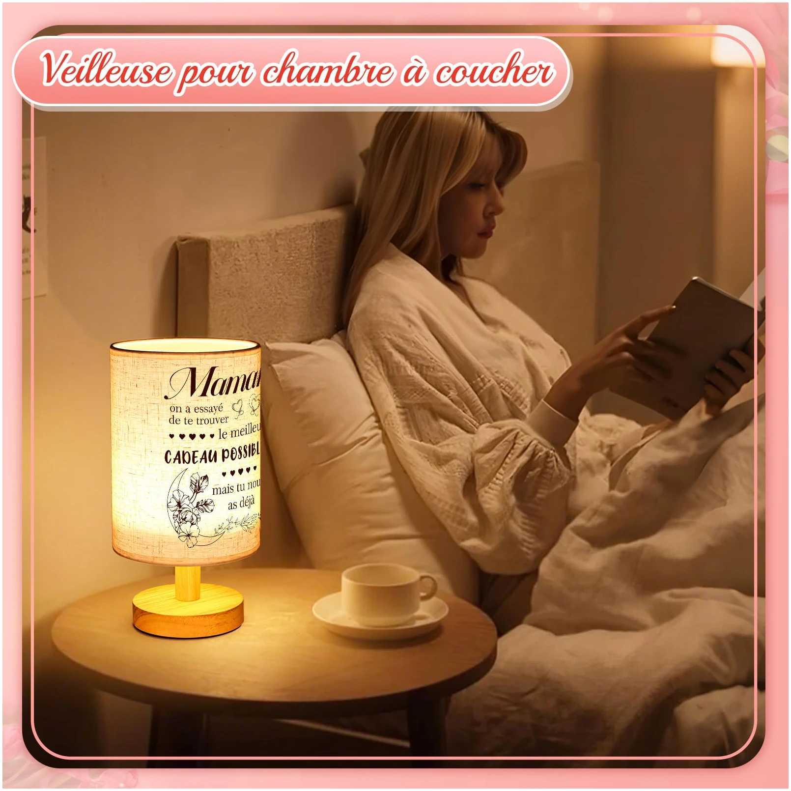 Lampe de Table Personnalisée AutoCadeau pour Mamie Grand-mère – Image 4