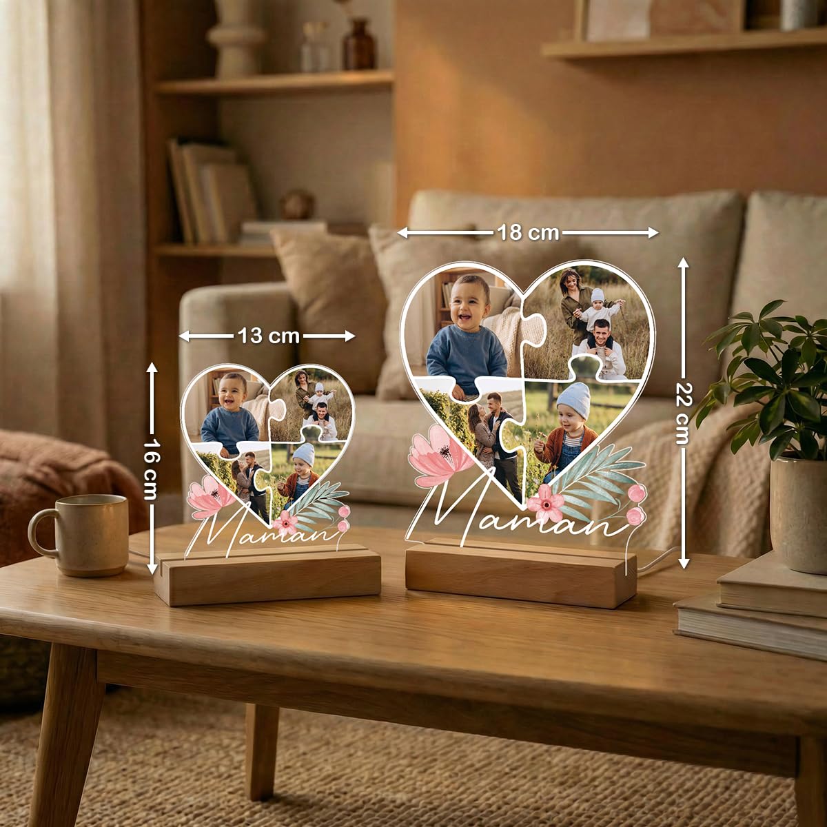 Lampe Photo Personnalisée Maman AutoCadeau avec Socle au Choix – Image 4