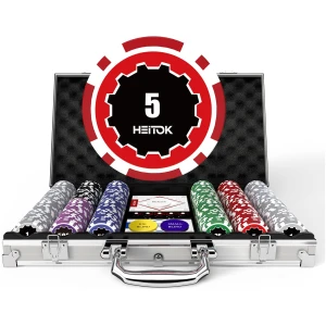 Mallette de Poker AutoCadeau Professionnelle 300 Jetons Numérotés 11,5g avec Insert Métal