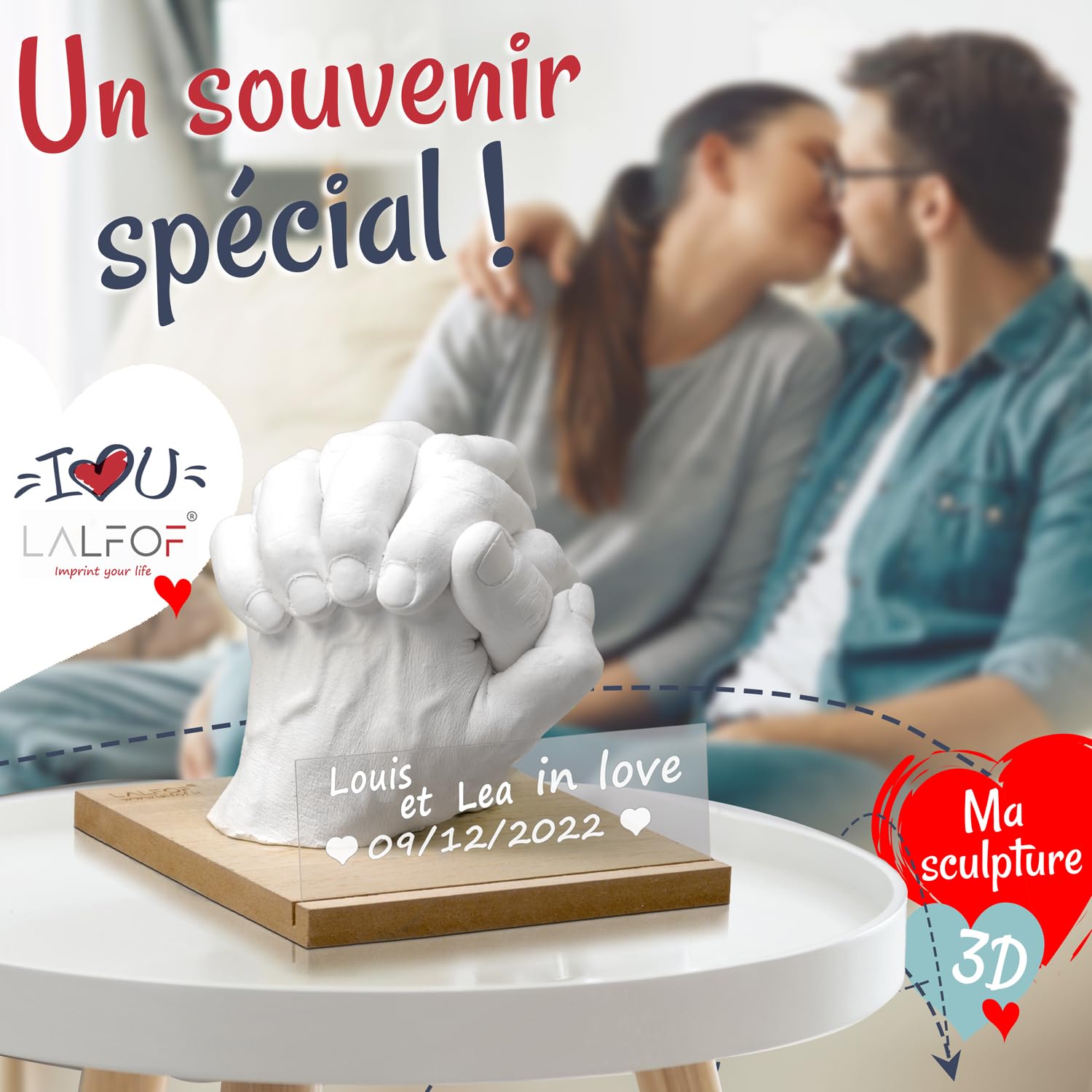 Kit Moulage Main Couple AutoCadeau Personnalisé avec Prénom – Image 5