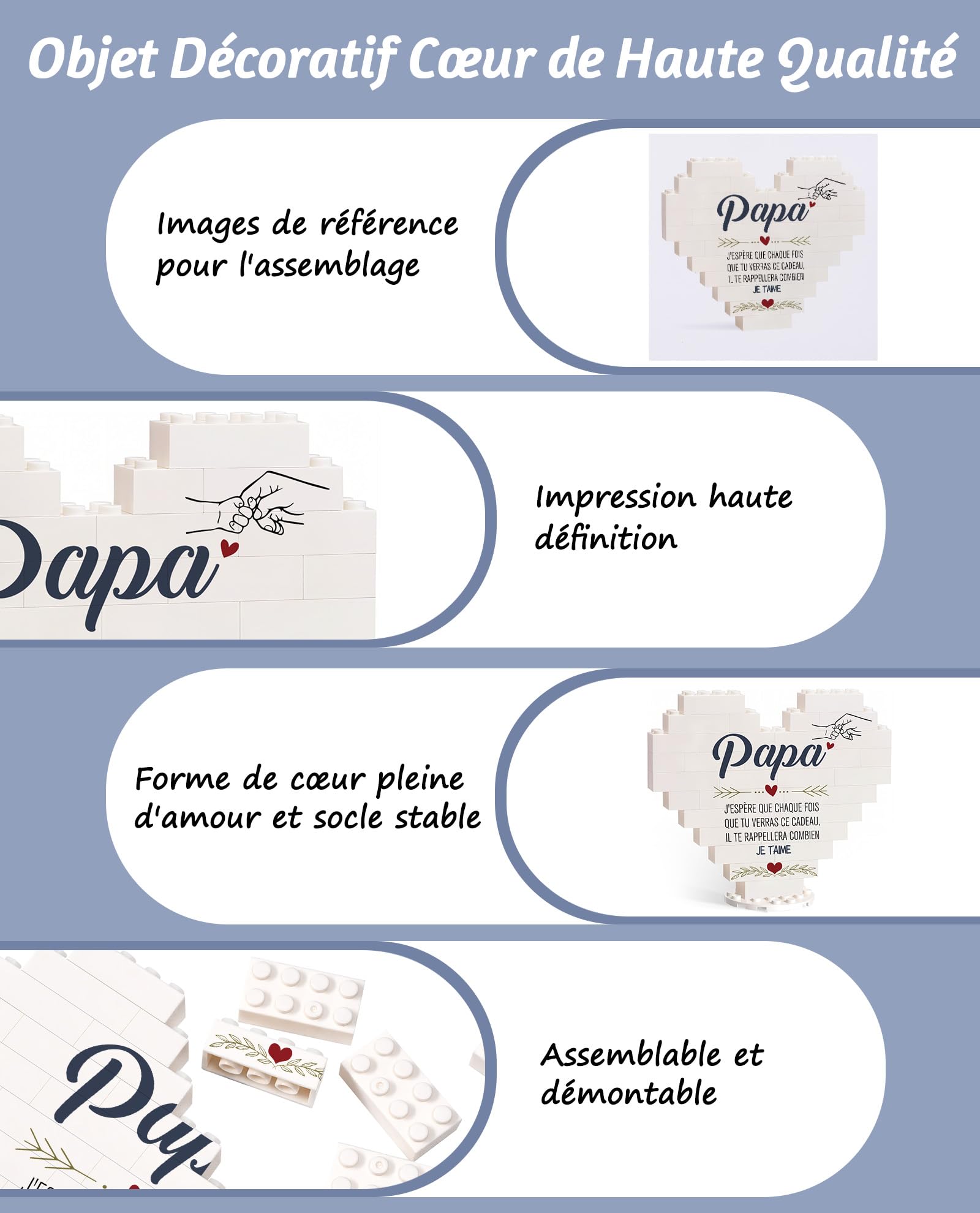Plaque Cœur Personnalisée AutoCadeau pour Papa – Image 5