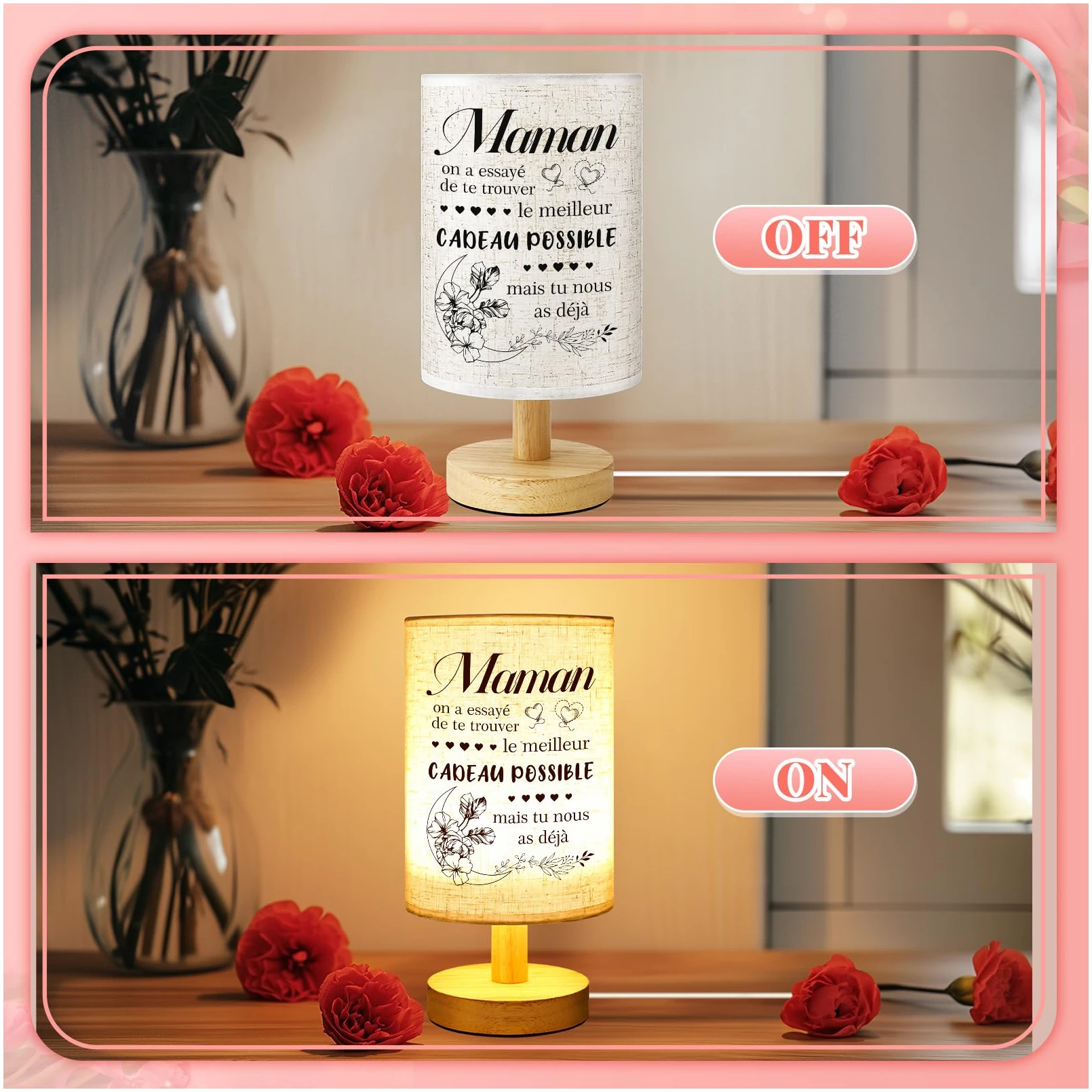 Lampe de Table Personnalisée AutoCadeau pour Mamie Grand-mère – Image 5