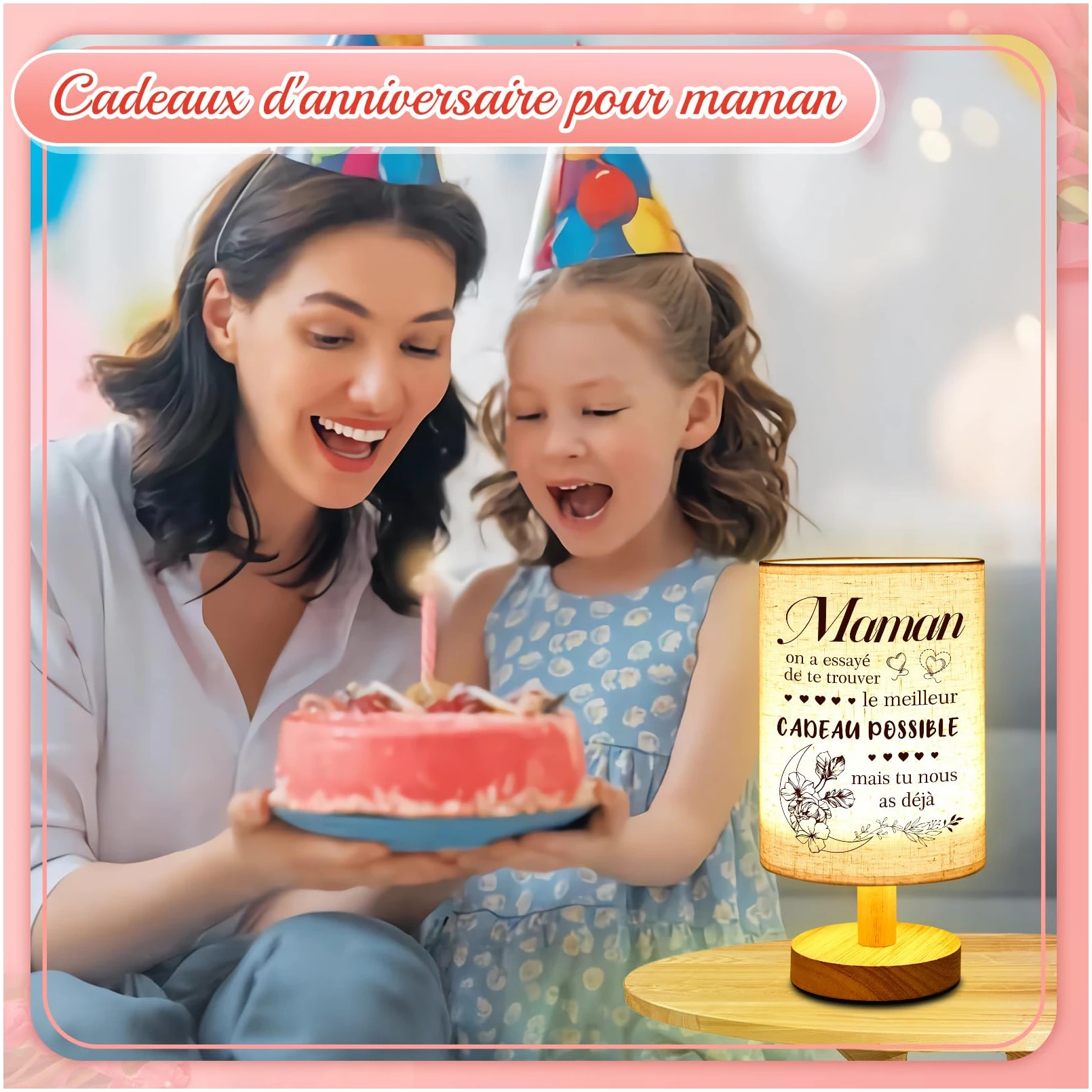 Lampe de Table Personnalisée AutoCadeau pour Mamie Grand-mère – Image 3