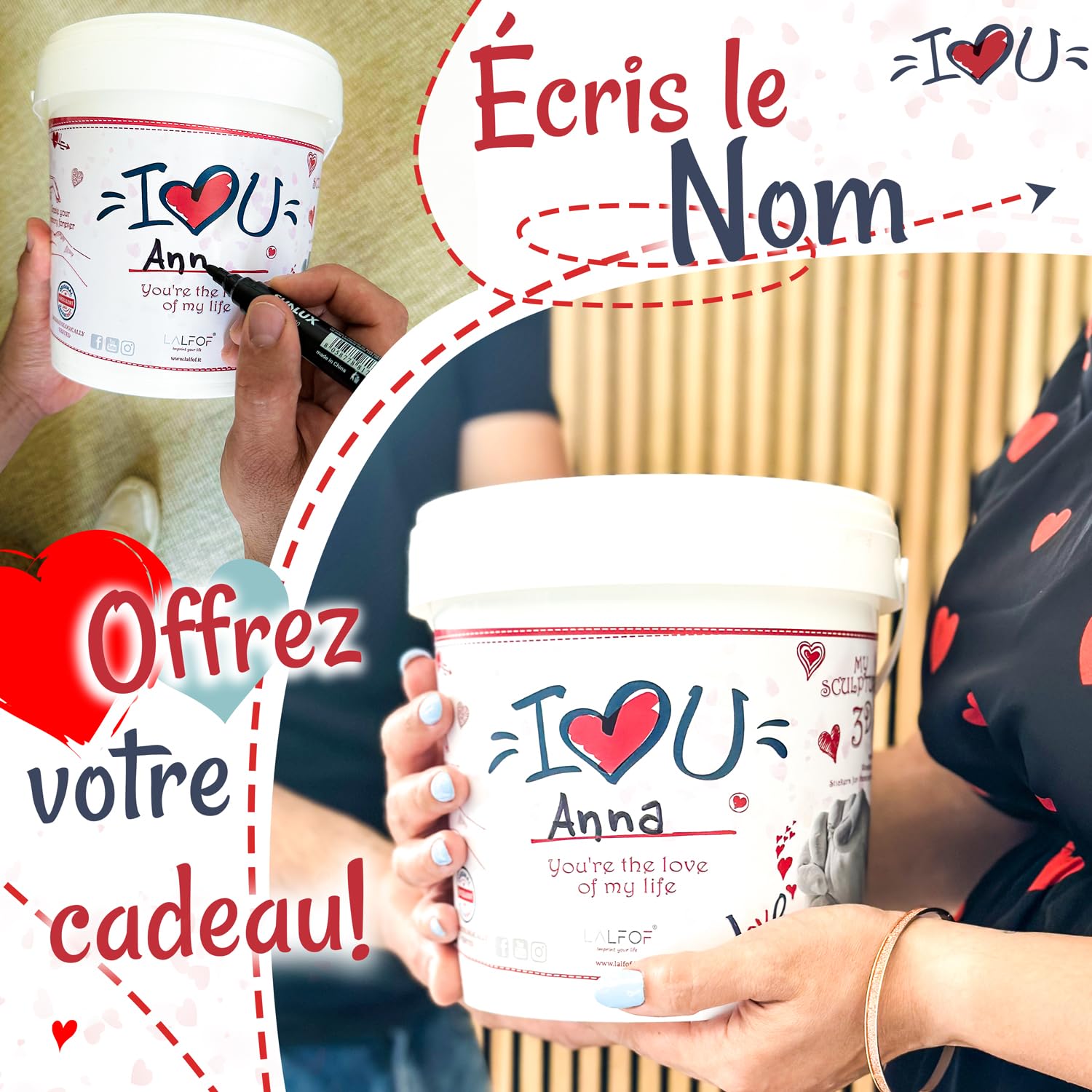 Kit Moulage Main Couple AutoCadeau Personnalisé avec Prénom – Image 3