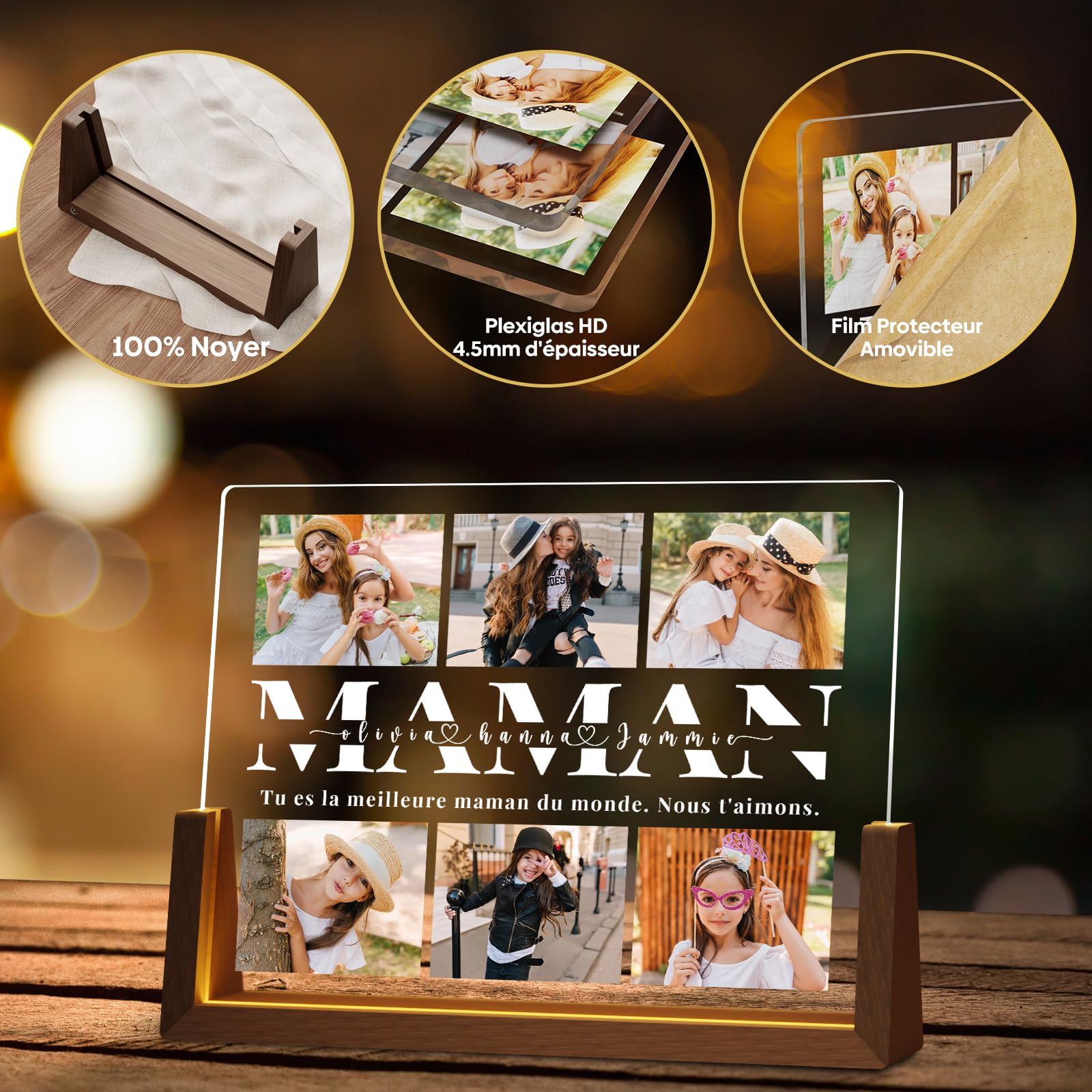 Cadre Photo Lampe Personnalisée AutoCadeau pour Maman – Image 3