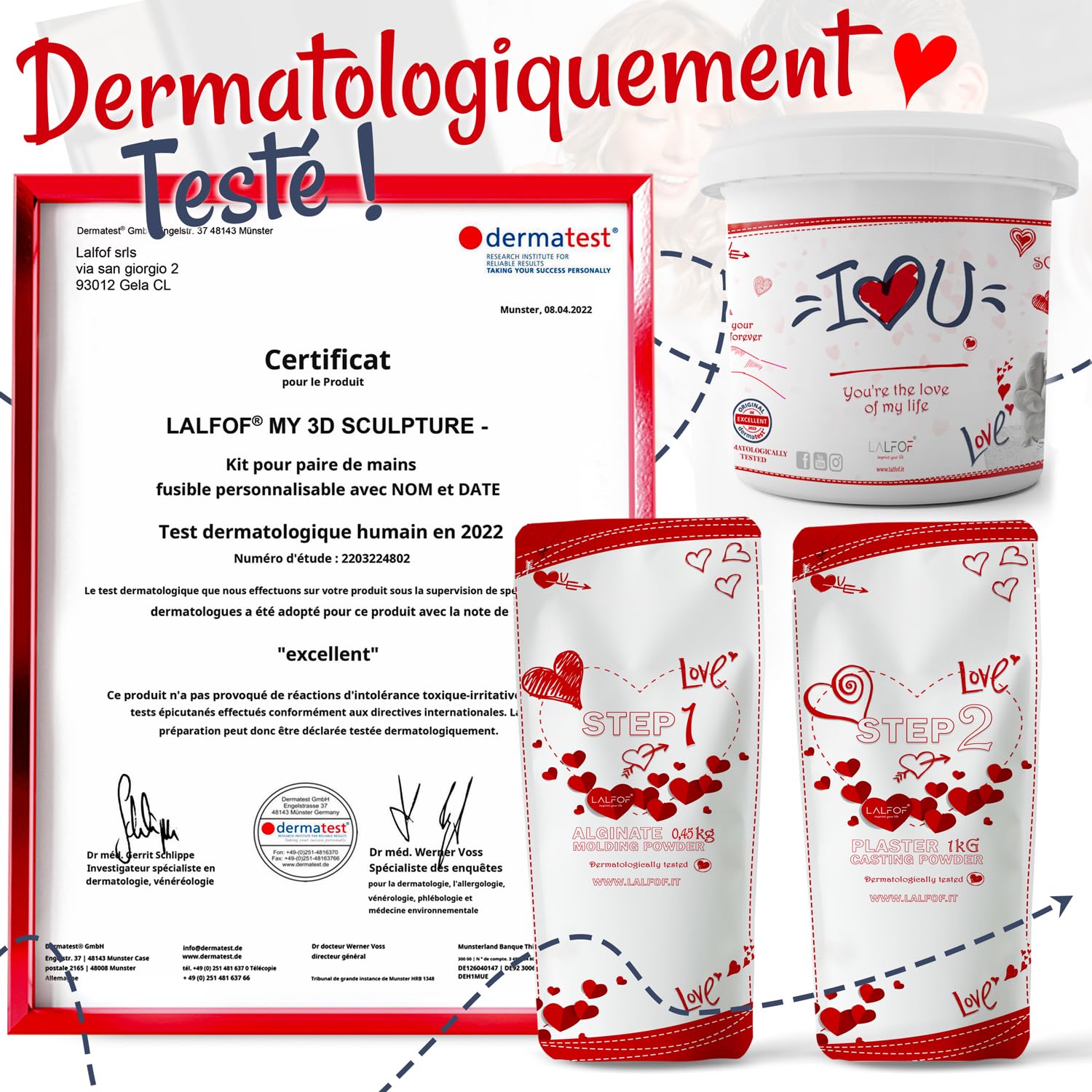 Kit Moulage Main Couple AutoCadeau Personnalisé avec Prénom – Image 4