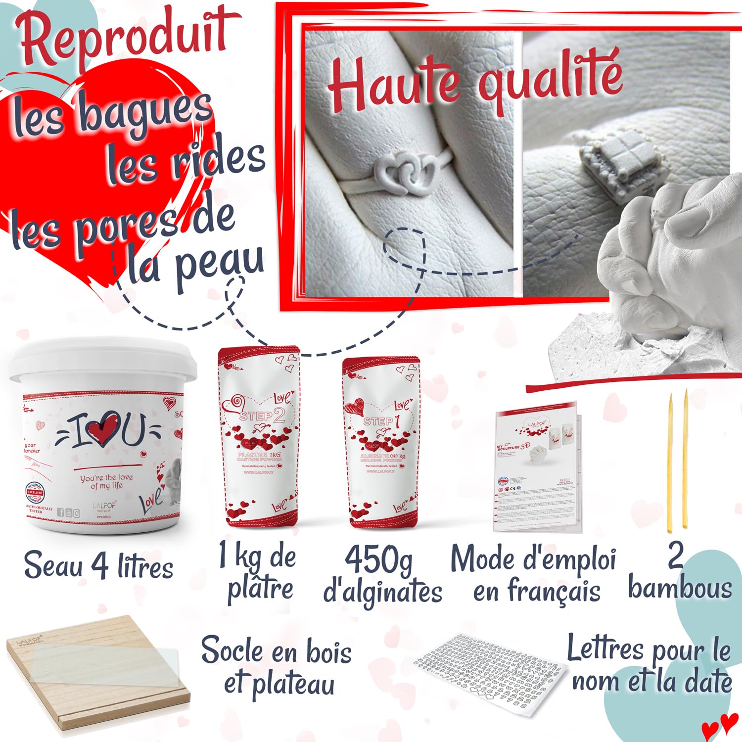 Kit Moulage Main Couple AutoCadeau Personnalisé avec Prénom – Image 6