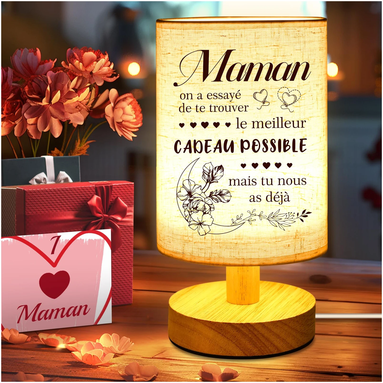 Lampe de Table Personnalisée AutoCadeau pour Mamie Grand-mère