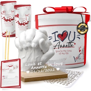 Kit Moulage Main Couple AutoCadeau Personnalisé avec Prénom