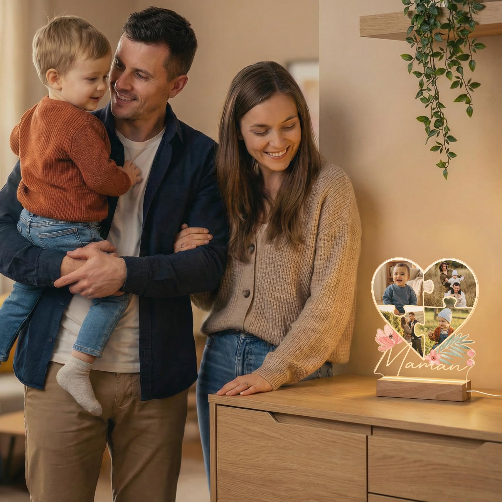 Lampe Photo Personnalisée Maman AutoCadeau avec Socle au Choix – Image 2