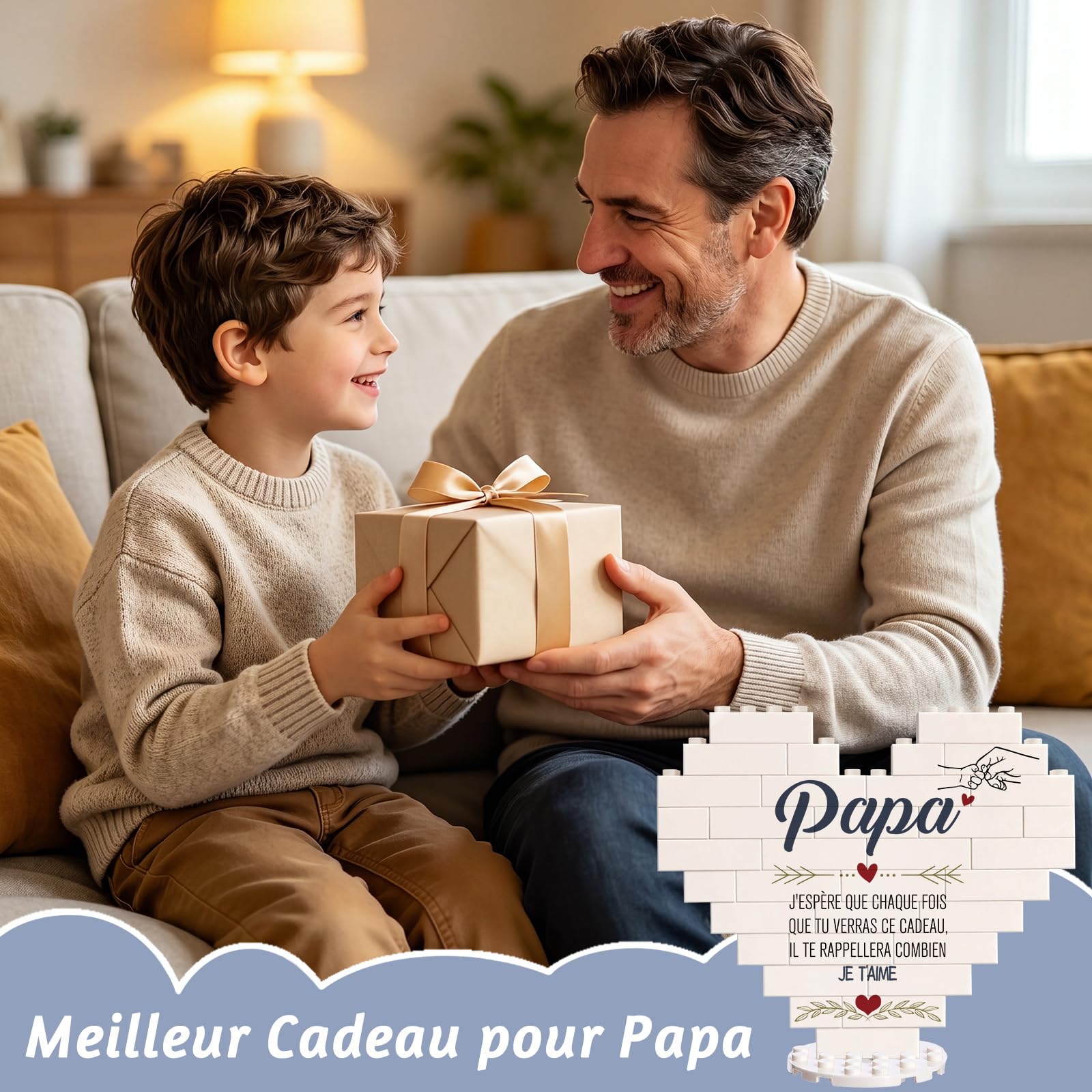 Plaque Cœur Personnalisée AutoCadeau pour Papa – Image 7