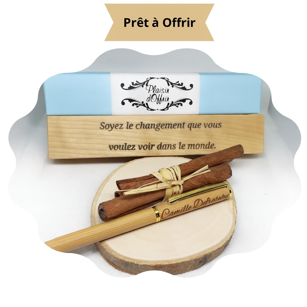 Stylo Personnalisé AutoCadeau avec Gravure Prénom et Coffret Bois Gravé – Image 5