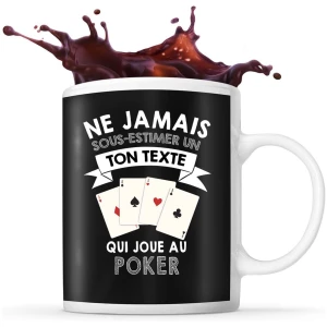 Mug Poker AutoCadeau Prénom Métier Âge Personnalisable Tasse drôle Joueur de Poker