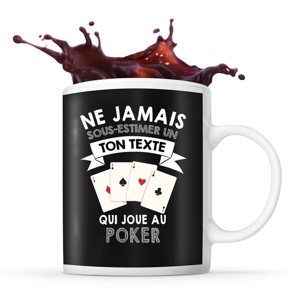 Mug Poker AutoCadeau Prénom Métier Âge Personnalisable Tasse drôle Joueur de Poker