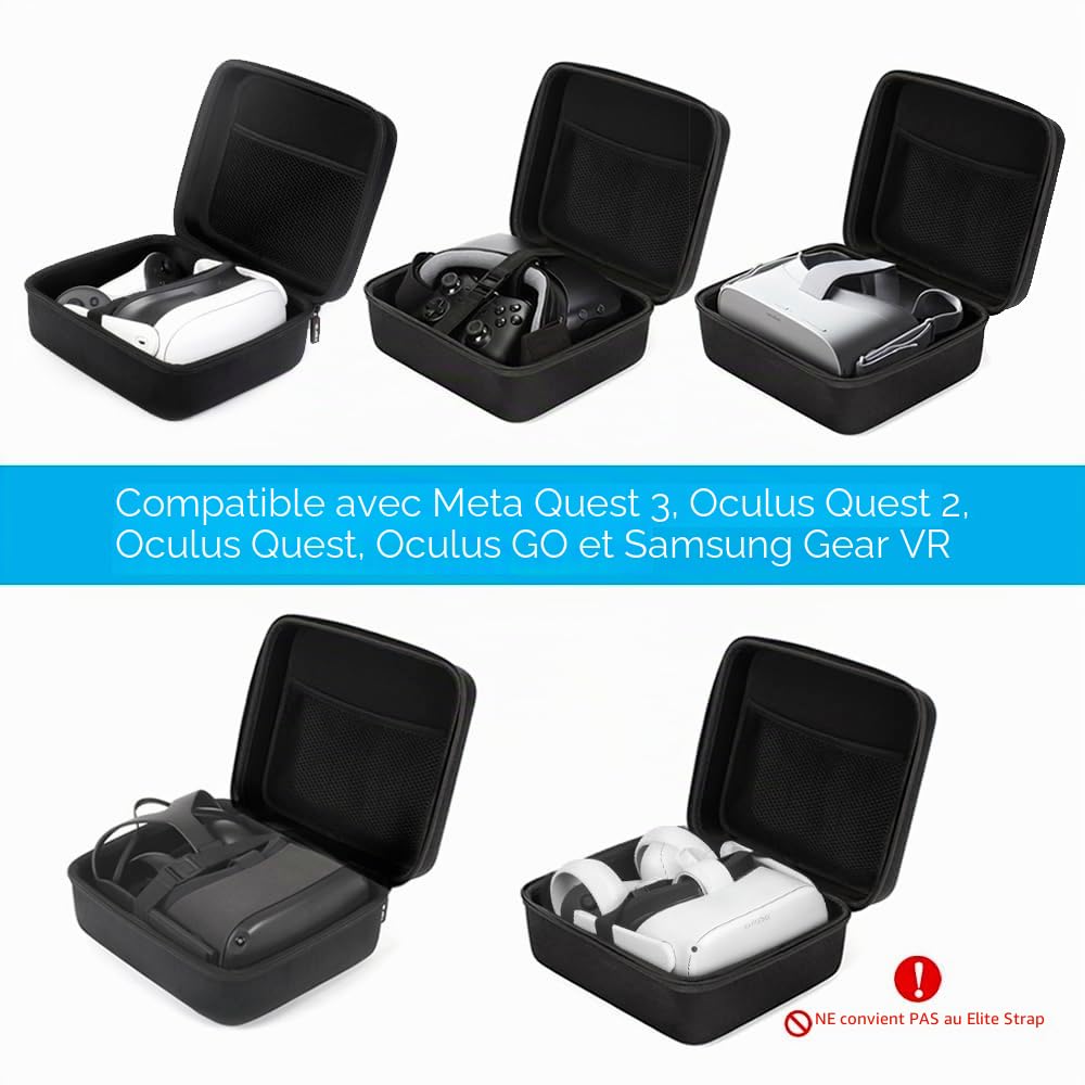 Housse de Protection AutoCadeau pour Meta Quest 3/Quest 3S/Quest 2/Oculus Quest/Oculus Go – Image 3