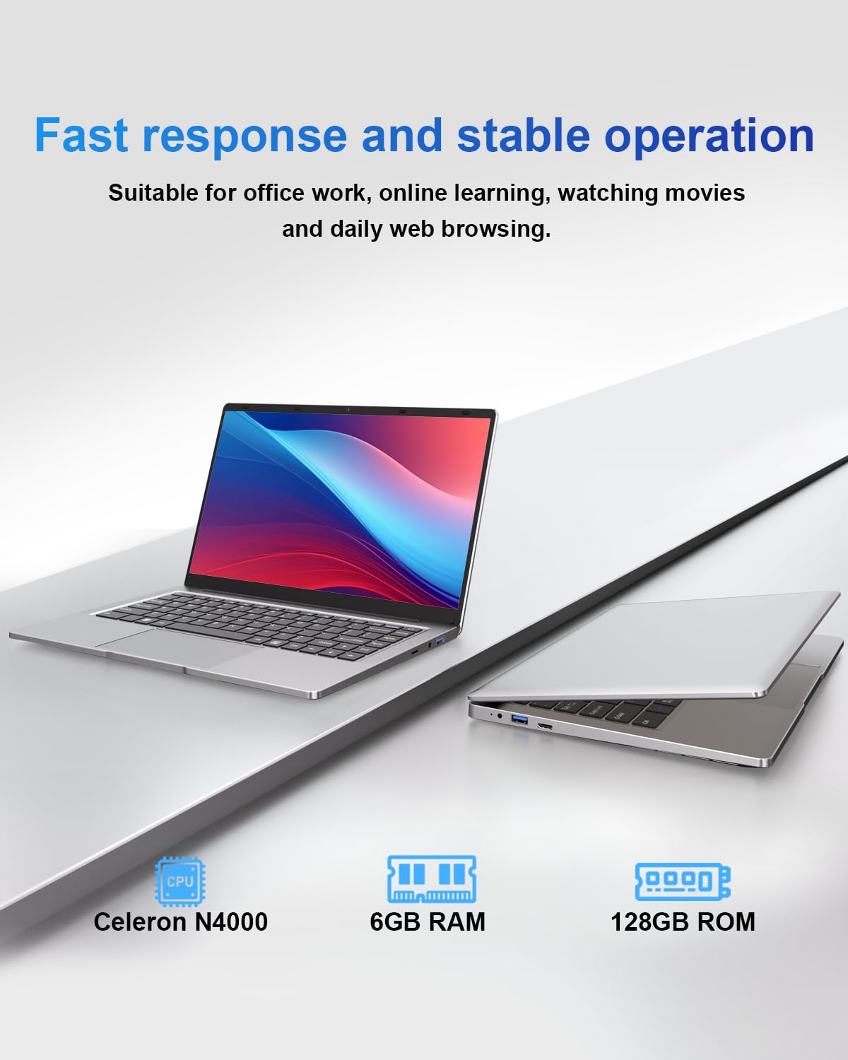 Ordinateur Portable 14 pouces AutoCadeau 2 cœurs 6 Go DDR4 128 Go SSD – Image 5