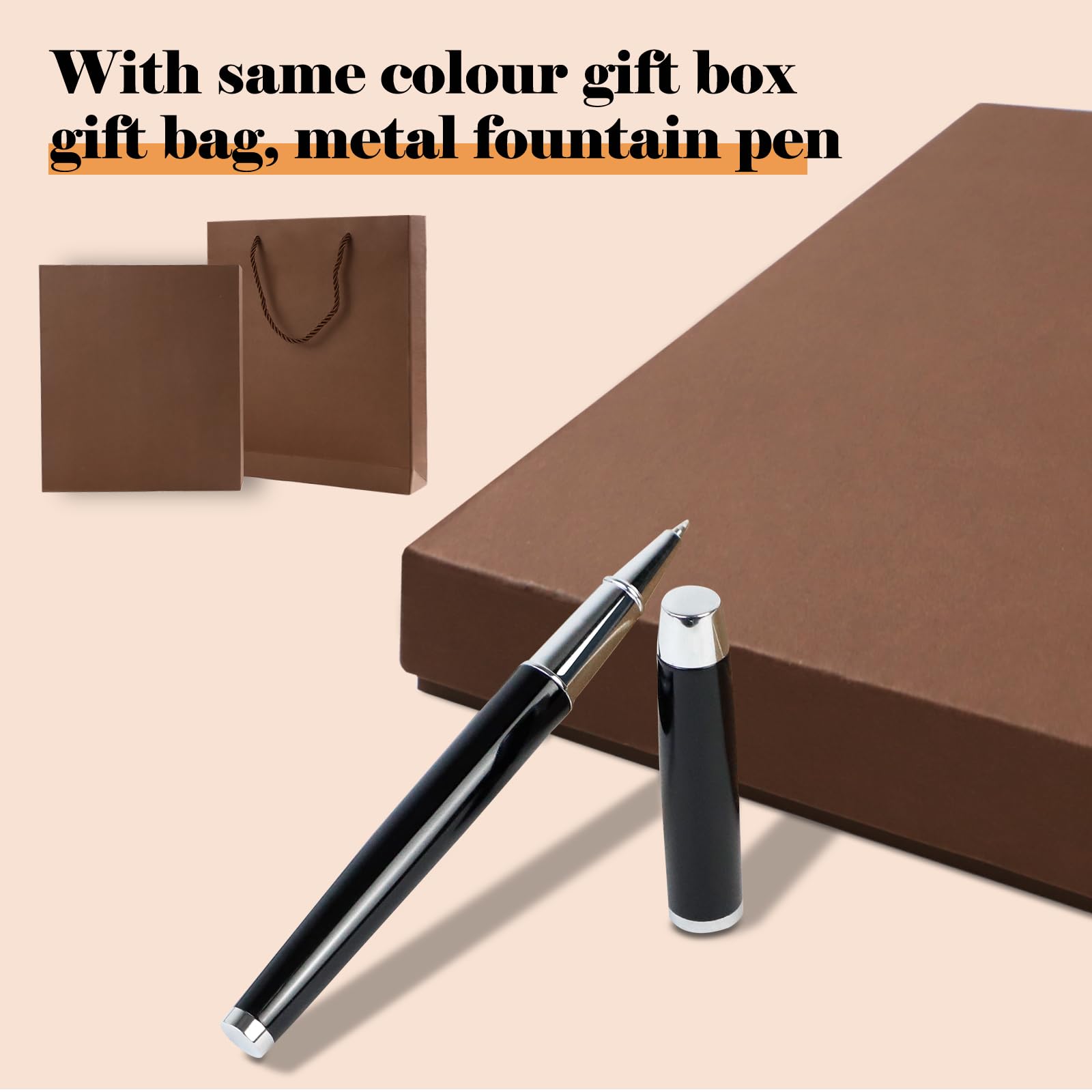 Carnet en Cuir AutoCadeau A5 avec Stylo et Boîte Cadeau – Image 4