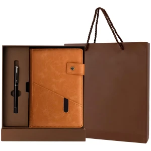 Carnet en Cuir AutoCadeau A5 avec Stylo et Boîte Cadeau