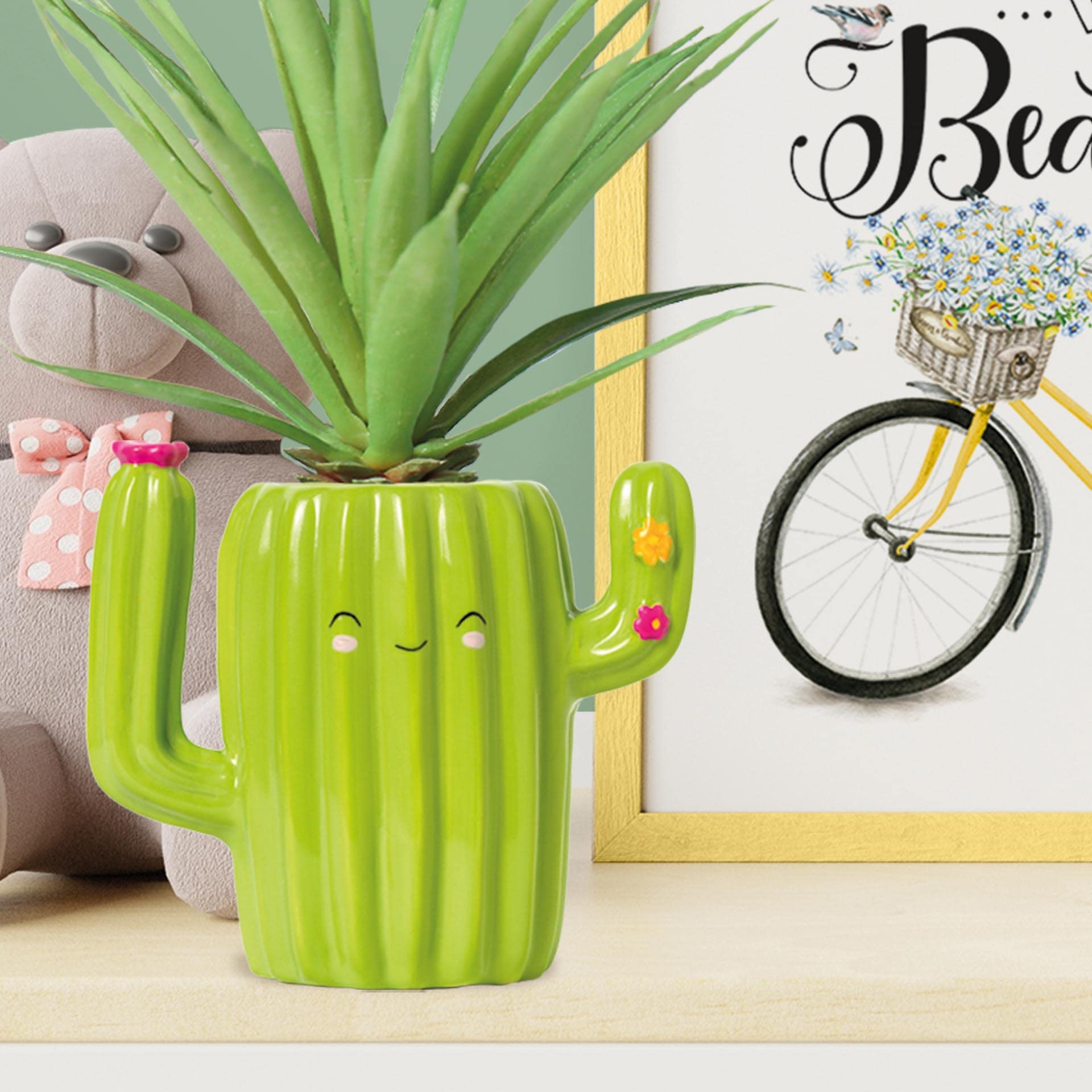 Porte-stylos en céramique LEGAMI Cactus Desk Friends peint à la main – Image 2