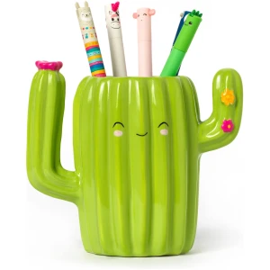 Porte-stylos en céramique LEGAMI Cactus Desk Friends peint à la main