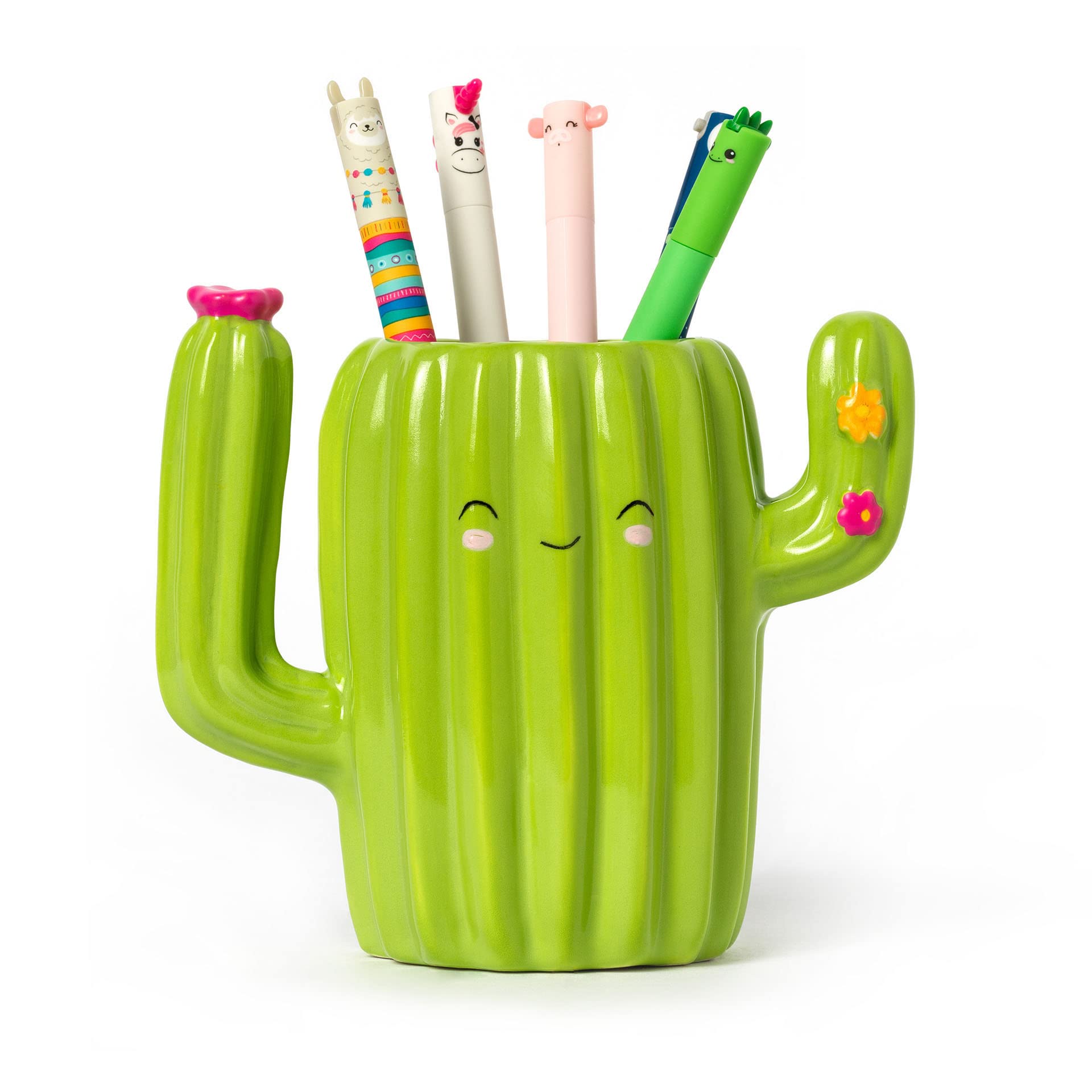 Porte-stylos en céramique LEGAMI Cactus Desk Friends peint à la main