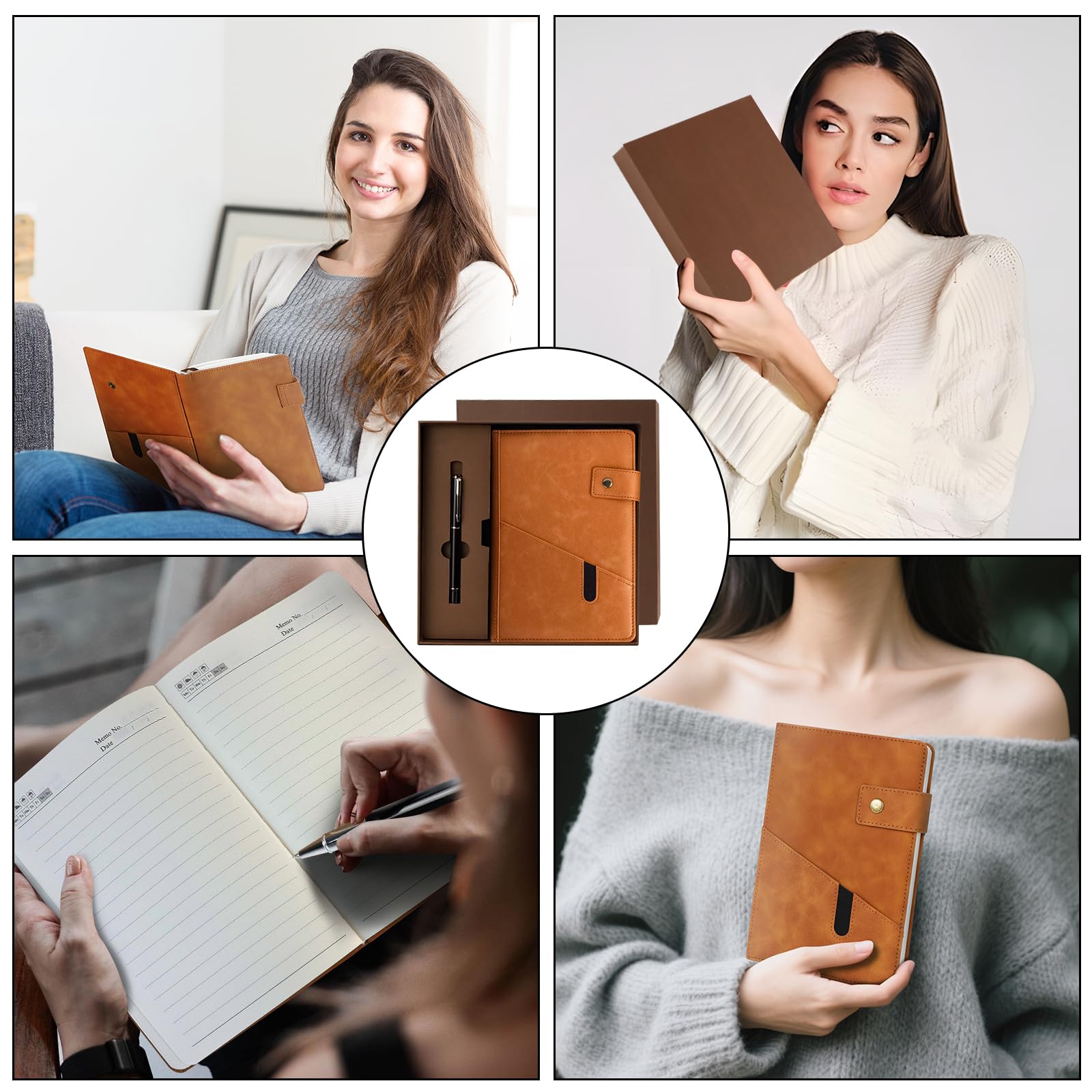 Carnet en Cuir AutoCadeau A5 avec Stylo et Boîte Cadeau – Image 7
