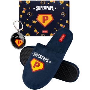 Chausson Homme Super Papa AutoCadeau Pantoufle Fantaisie Humour