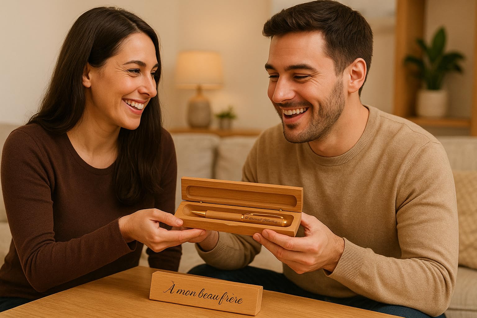 Stylo Personnalisé AutoCadeau avec Gravure Prénom et Coffret Bois Gravé – Image 4